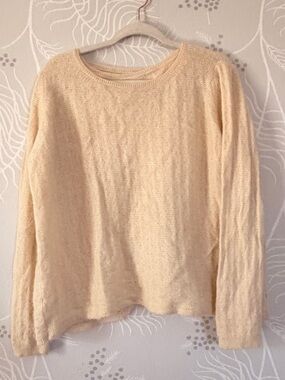 Sézane Alpaca Biege Heart Sweater Medium
